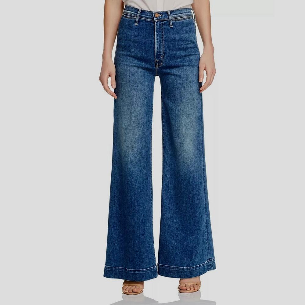 MOTHER Blue Wide Leg Flare Jeans - Picture 8 of 16